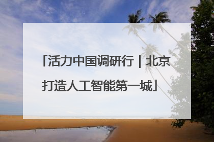 活力中国调研行｜北京打造人工智能第一城