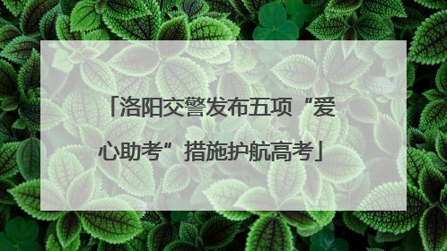 洛阳交警发布五项“爱心助考”措施护航高考
