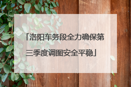 洛阳车务段全力确保第三季度调图安全平稳