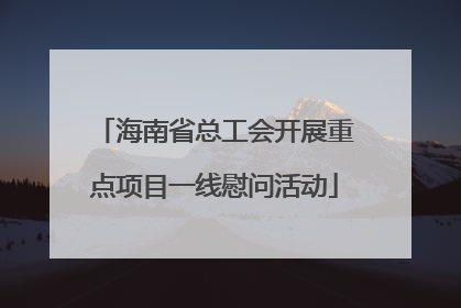 海南省总工会开展重点项目一线慰问活动