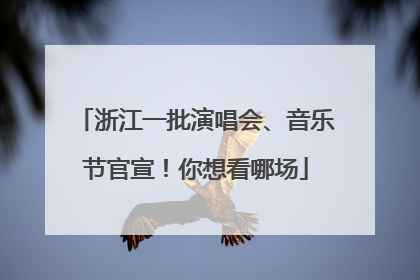 浙江一批演唱会、音乐节官宣！你想看哪场