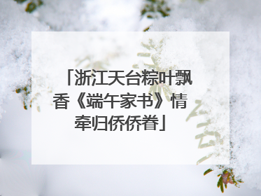 浙江天台粽叶飘香《端午家书》情牵归侨侨眷