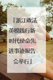 浙江政法英模践行新时代使命先进事迹报告会举行