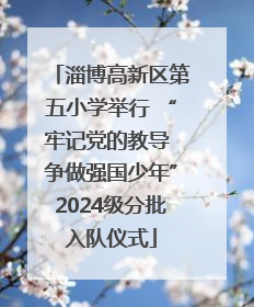 淄博高新区第五小学举行 “牢记党的教导 争做强国少年”2024级分批入队仪式