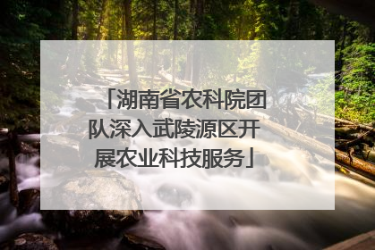 湖南省农科院团队深入武陵源区开展农业科技服务