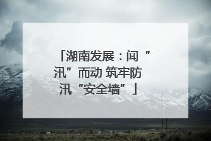 湖南发展：闻“汛”而动 筑牢防汛“安全墙”