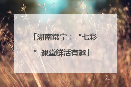 湖南常宁：“七彩”课堂鲜活有趣