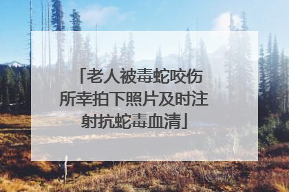 老人被毒蛇咬伤 所幸拍下照片及时注射抗蛇毒血清