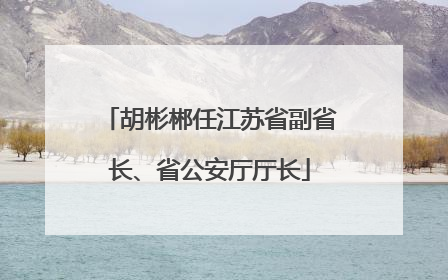 胡彬郴任江苏省副省长、省公安厅厅长