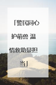 警民同心护萌兽 温情救助显担当