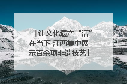 让文化遗产“活”在当下 江西集中展示百余项非遗技艺