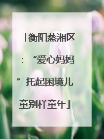 衡阳蒸湘区：“爱心妈妈”托起困境儿童别样童年