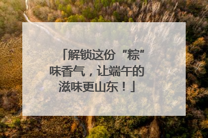 解锁这份“粽”味香气，让端午的滋味更山东！