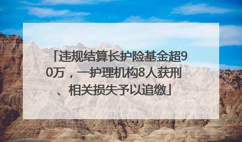 违规结算长护险基金超90万，一护理机构8人获刑、相关损失予以追缴