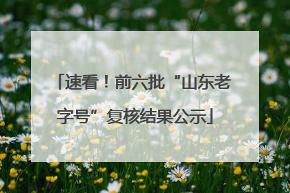 速看！前六批“山东老字号”复核结果公示