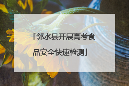 邻水县开展高考食品安全快速检测