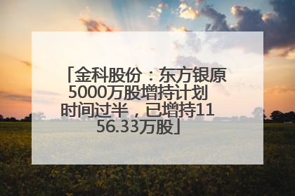 金科股份：东方银原5000万股增持计划时间过半，已增持1156.33万股