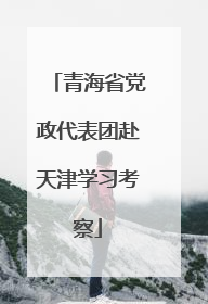 青海省党政代表团赴天津学习考察