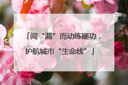 闻“漏”而动练硬功，护航城市“生命线”