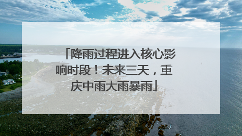 降雨过程进入核心影响时段！未来三天，重庆中雨大雨暴雨