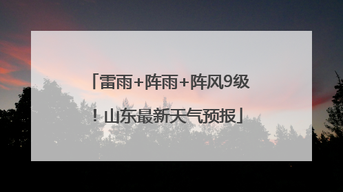雷雨+阵雨+阵风9级！山东最新天气预报