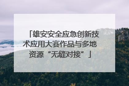 雄安安全应急创新技术应用大赛作品与多地资源“无缝对接”