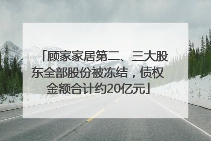 顾家家居第二、三大股东全部股份被冻结，债权金额合计约20亿元