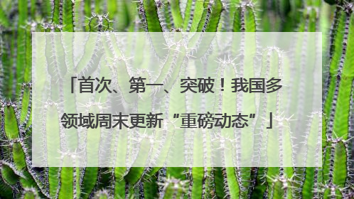 首次、第一、突破！我国多领域周末更新“重磅动态”