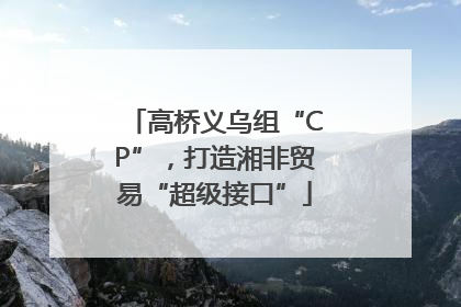 高桥义乌组“CP”，打造湘非贸易“超级接口”