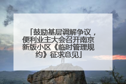 鼓励基层调解争议，便利业主大会召开南京新版小区《临时管理规约》征求意见