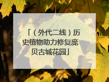 （外代二线）历史植物助力修复庞贝古城花园