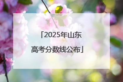 2025年山东高考分数线公布