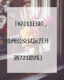 6月11日起，徐州公交试运营开通721路线